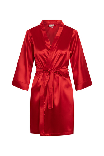 Vesna Szlafrok damski satynowy ByShelly - czerwony