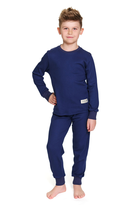 7351 Bawełniana piżama dziecięca Doctor Nap – klasyka komfortu - navy blue