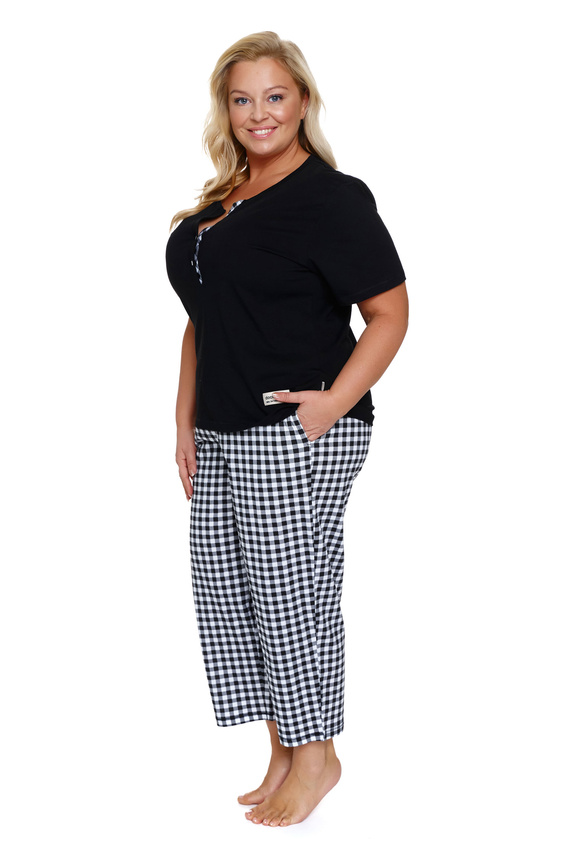 7267 Piżama Damska Plus Size Doctor Nap - black