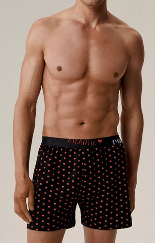 2GMB-011 Bokserki męskie Atlantic – bawełniane, print w serca, 2-pak