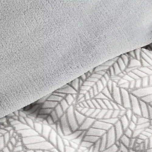 Flano 3 pościel welurowa liście Eurofirany szary