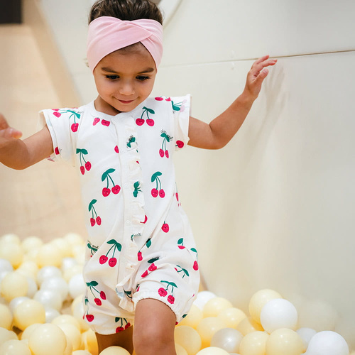 Rampers Cherry Eevi dziewczęcy bawełna 95% wygodny na lato