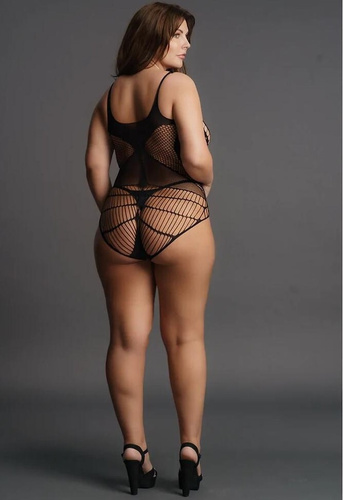 Body DES018 Le Désir zmysłowe body z geometrycznymi wycięciami