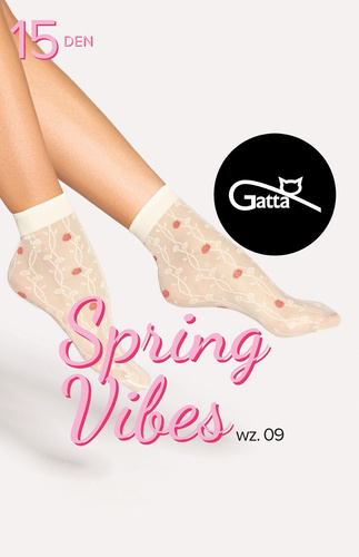 Spring Vibes wz.09 Skarpetki Damskie 15 den Gatta -sabbia-red