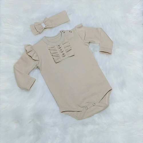 Renia Body z długim rękawem Bambarillo beżowy