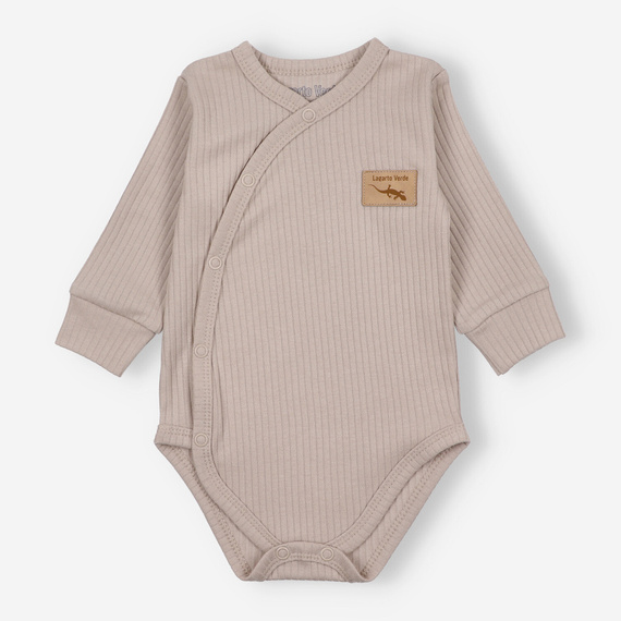 KAR-0003 Body kopertowe z dzianiny prążkowej Lagarto Verde - beżowy