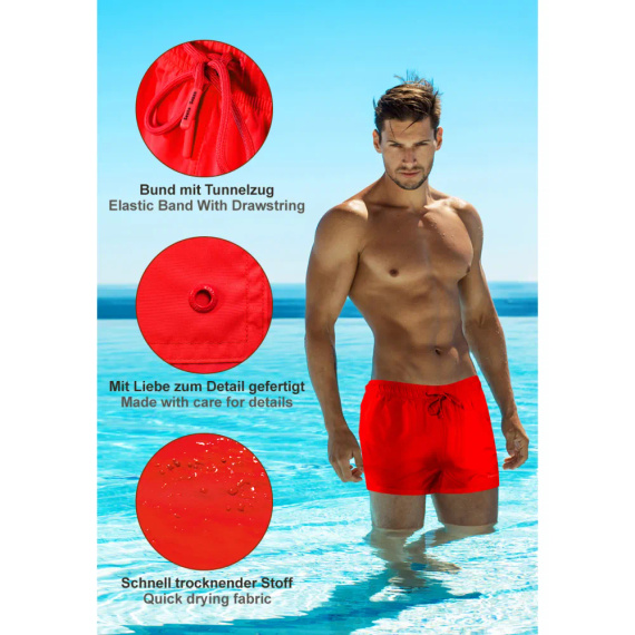 SZ2404 Szorty kąpielowe Sesto Senso czerwony