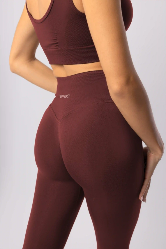 Biustonosz sportowy SPAIO Flex 2.0 seamless burgund– stabilne wsparcie i komfort