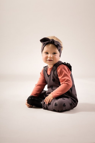 Ogrodniczki "LITTLE BIRD" Pinokio - brązowy serca