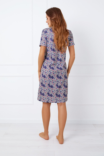 Carbonia rozpinana koszula nocna, krótki rękaw Italian Fashion - druk