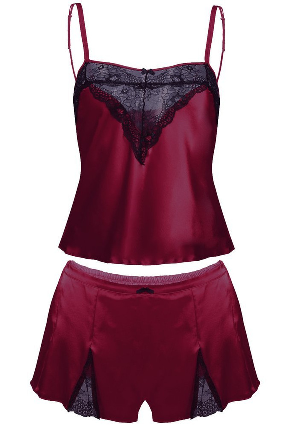 Zala Komplet piżama damska DKaren - bordowy