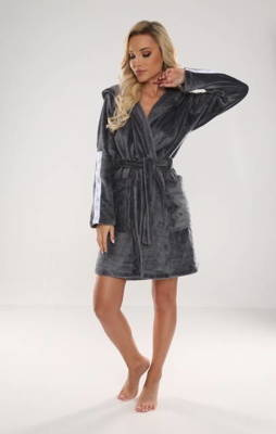 626 Abigail Krótki Szlafrok damski Forex - ciemny szary