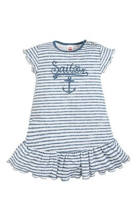 40226P "BLUE SEA" Sukienka z falbanką Makoma paski