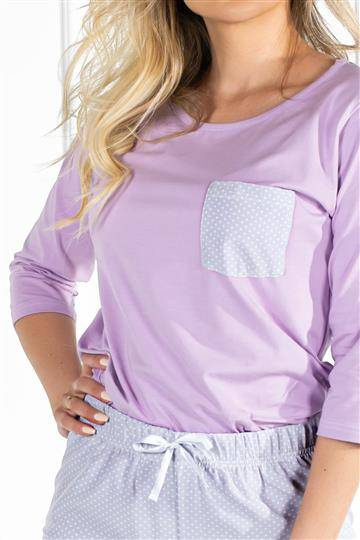 Lily piżama damska Momenti Per Me lila-grey