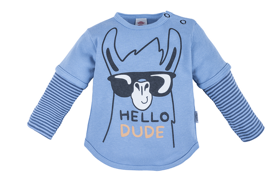 22227DR "Hello Dude G" Bluzka długi rękaw Makoma niebieski