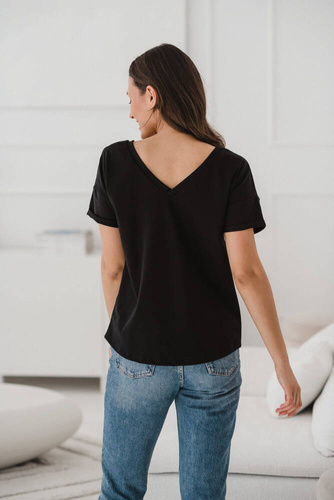 M-Shirt Bluzka ciążowa i do karmienia V-neck Milk&Love czarny