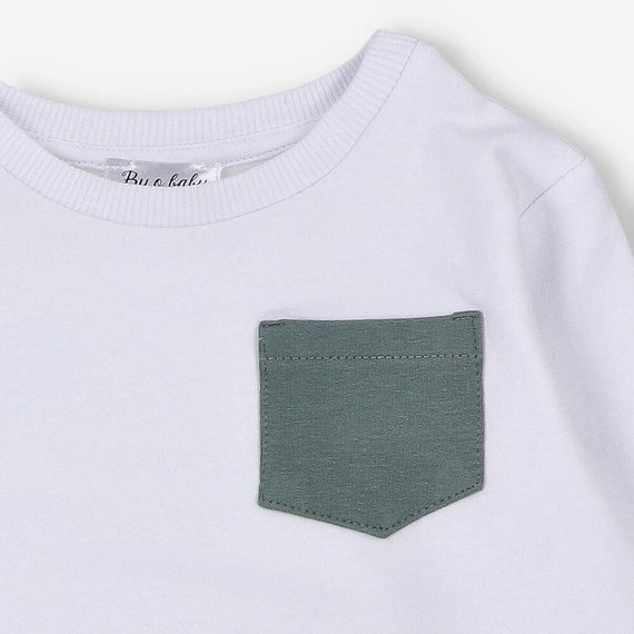 BOB-0004/086 Chłopięca bluza dresowa By o Baby biały