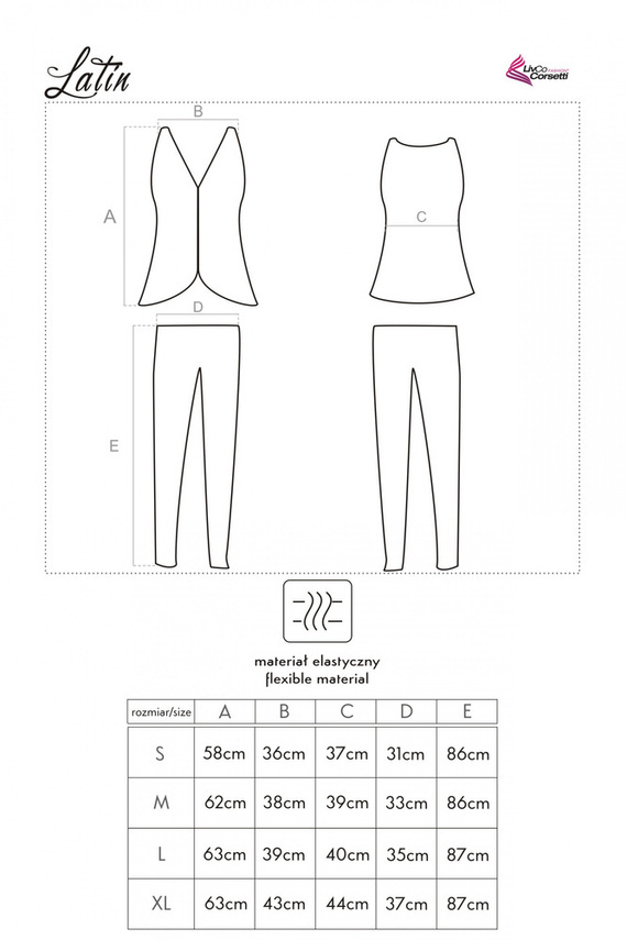 Latin LC 90098 Piżama damska LivCo Corsetti Fashion