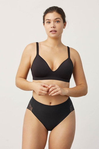 19617 Figi damskie Ysabel Mora  czarne– koronkowe, wygodne, klasyczne