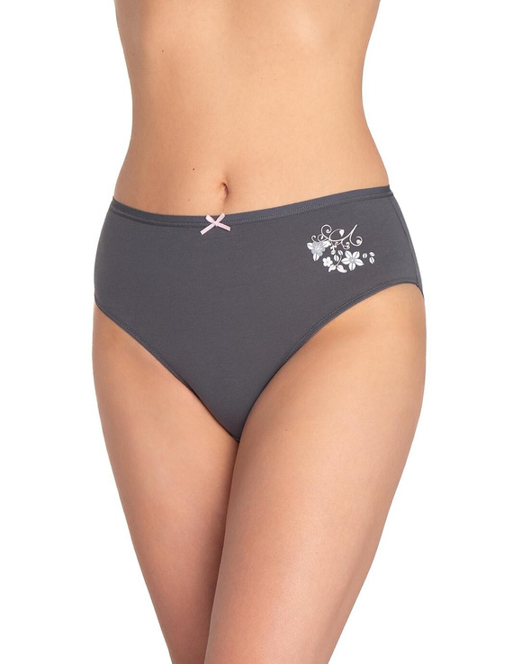 Figi damskie L-120BI-96 Lama szary grafitowy– bawełniane, 3-pak, wygodne i klasyczne