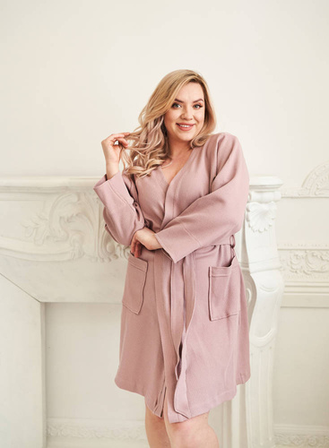 Frida Szlafrok damski ByShelly - brudny róż
