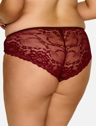 2630 Figi Lupoline– bordowe koronkowe klasyczne z zawieszką