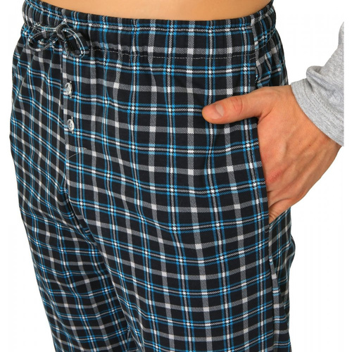 04 Piżama Męska długi rękaw i spodnie Sesto Senso - turkusowy