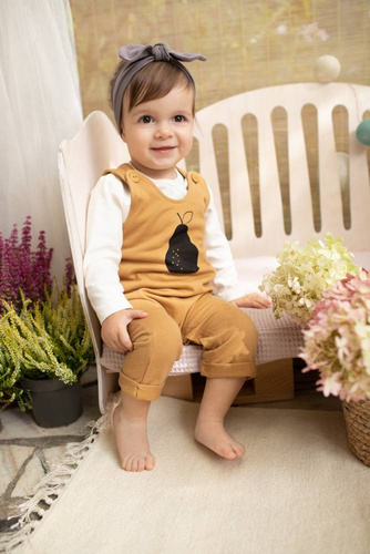 Tres Bien Ogrodniczki dla dziewczynki Pinokio - żółty