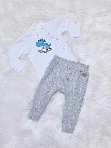 Let's Drive Body z długim rękawem kopertowe Bambarillo biały