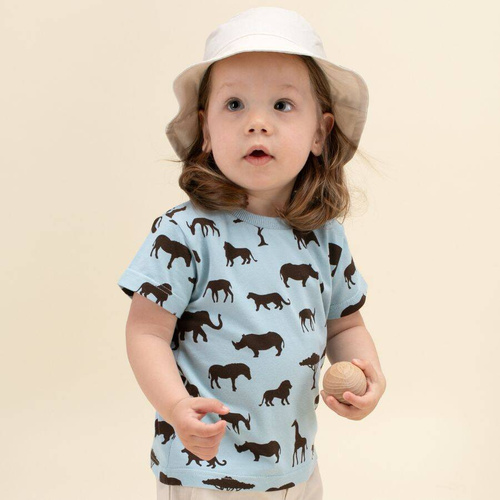 Safari T-shirt z nadrukiem Pinokio - afryka niebieski