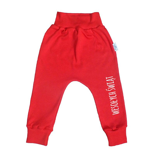 Spodnie z napisem "WESOŁYCH ŚWIĄT" Moocha czerwony