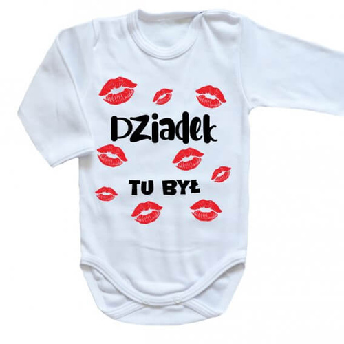 "DZIADEK tu był" Body długi rękaw Moocha biały