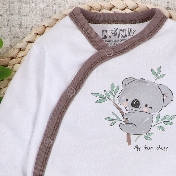 ABN-5202 Body kopertowe Nini Sweet Koala białe 100% bawełna organiczna