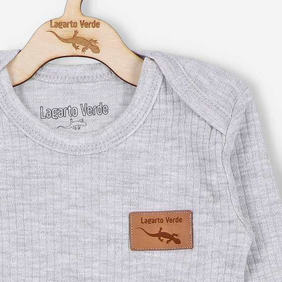 Body z dzianiny prążkowej Lagarto Verde - szary