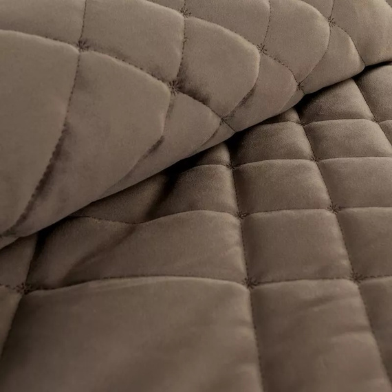 Ria 6 Narzuta welurowa dekoracyjna na łóżko Eurofirany brązowy