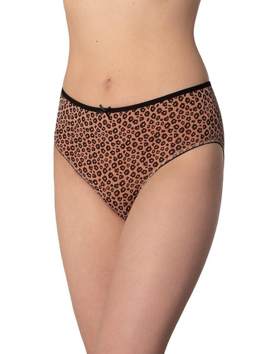 Figi Lama L-122 BI-67 3-pak – bawełniane figi bikini czarno-brązowe