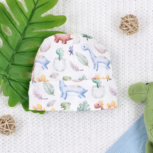 ABN-5580 Dino Explorer Czapka niemowlęca Nini– bawełna organiczna, miękka i przewiewna