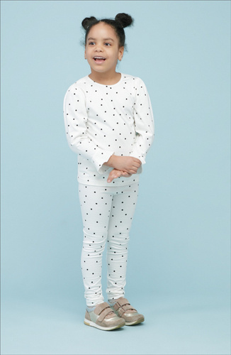 Tres Bien Leginsy dla dziewczynki Pinokio - ecru groszki