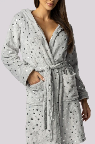 Star szlafrok damski Envie light grey