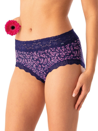 Figi damskie Key LPC 547 granatowy różowy – bawełniane, komfortowe, zestaw 2 sztuki