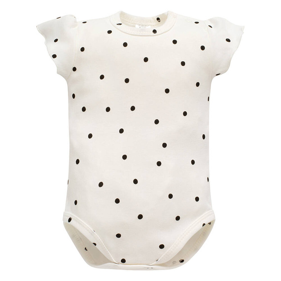 Tres Bien Body z krótkim rękawem Pinokio - ecru groszki