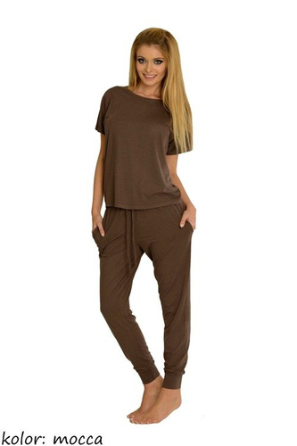 524 Paula Piżama Damska De Lafense - mocca