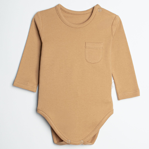 Nicol Olo 222100 karmelowe body niemowlęce z długim rękawem