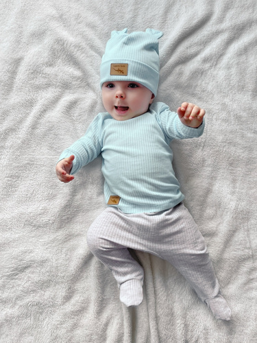 KAR-0005/SZM Półśpiochy z dzianiny prążkowej Lagarto Verde - Szary