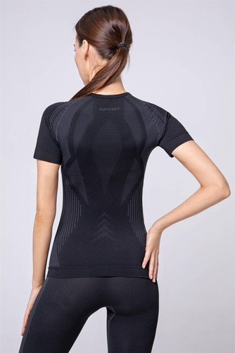 Powerful koszulka termoaktywna damska krótki rękaw Spaio black/grey