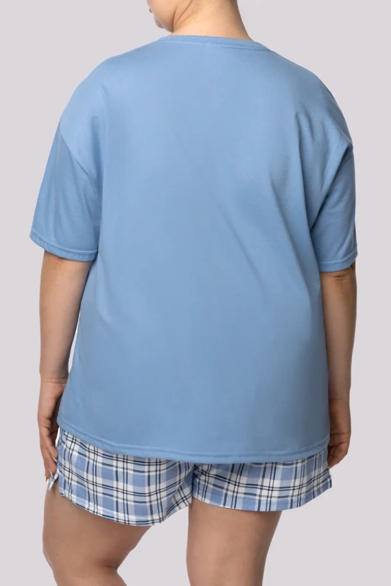 Joy shortsleeve Piżama damska Mona sky blue 
