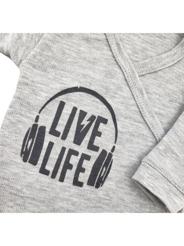 Body rozpinane z długim rękawem "Music" Terjan - szary