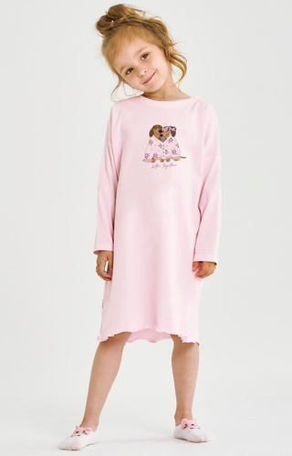 3509 Jasmina Taro różowa – dziewczęca koszula nocna bawełniana z nadrukiem