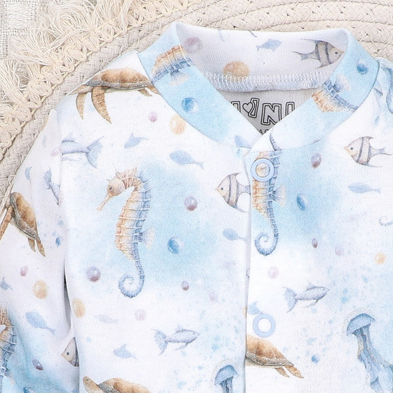 ABN-5454 Sea Of Joy Kaftanik niemowlęcy Nini – bawełna organiczna, zapięcie na napy