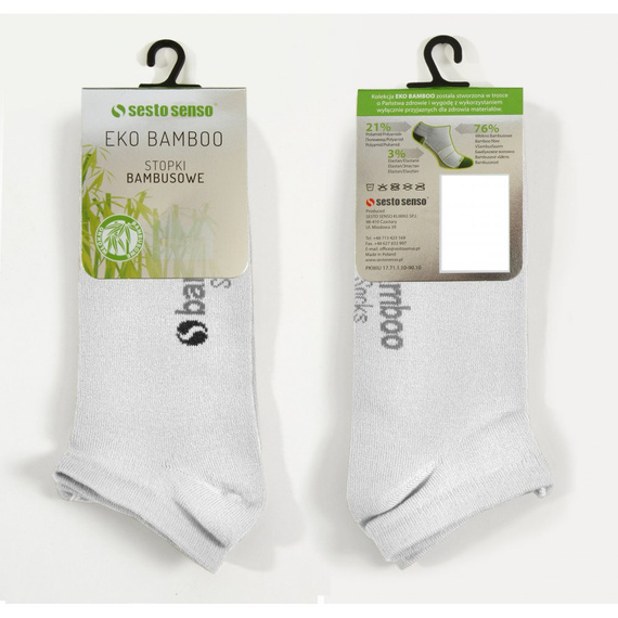 Eko Bamboo Skarpety stopki bambusowe Sesto Senso biały